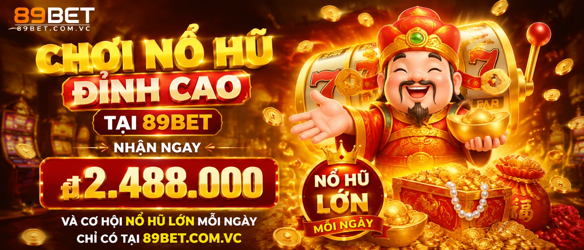 Giao diện 89BET Nổ Hũ trên mobile với danh mục slot và khu RTP rõ ràng